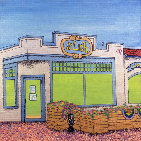 SOLD - Always D'Lishious, 12"x12", Acrylic Paint & Pens on Stretched Canvas
